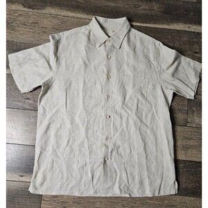 Tasso Elba Island Hawaiian Shirt Linen Silk Blend Size L